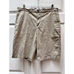28 Palms Shorts Mens 34 Khaki Flat Front Chino Casual Summer Stretch Golf